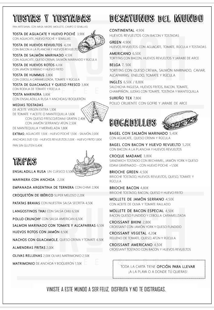 Cafe Bar Brunch Coffe&Beer — Carta