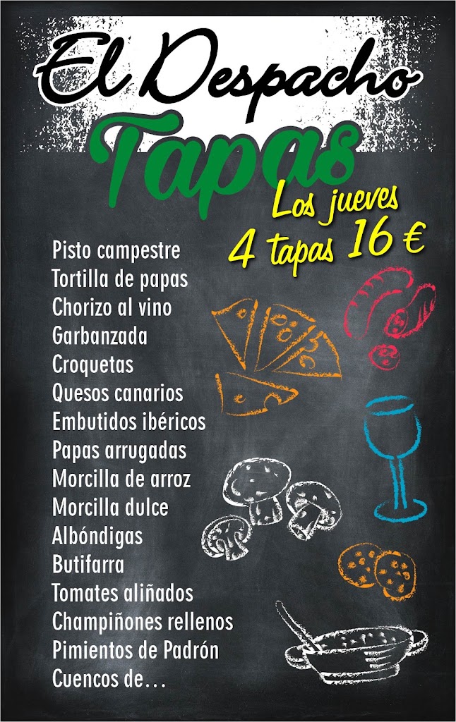 Picoteo Cafe El Despacho — Carta