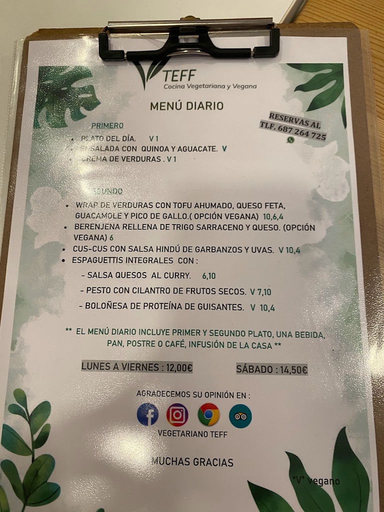 Vegetariano TEFF — Carta