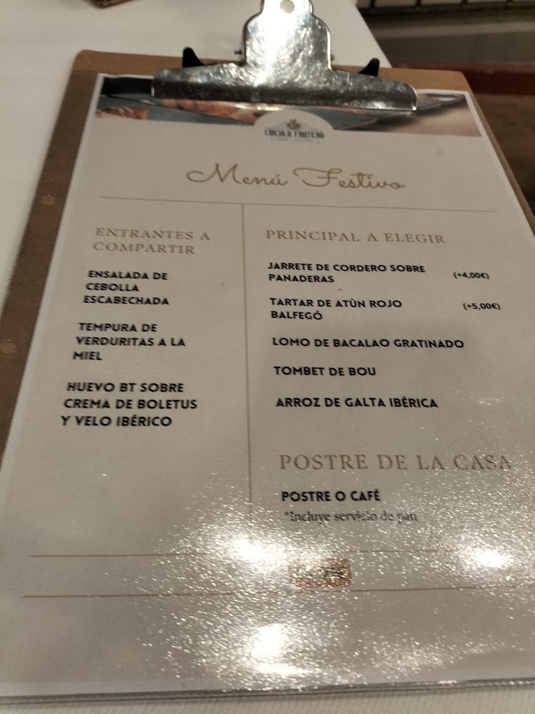 Circulo Frutero- Gourmet Experience — Carta