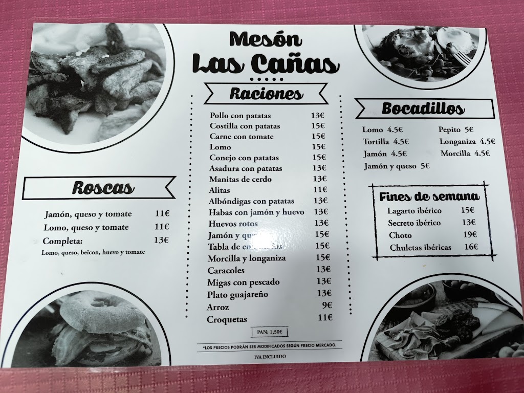 Meson Las Canas — Carta