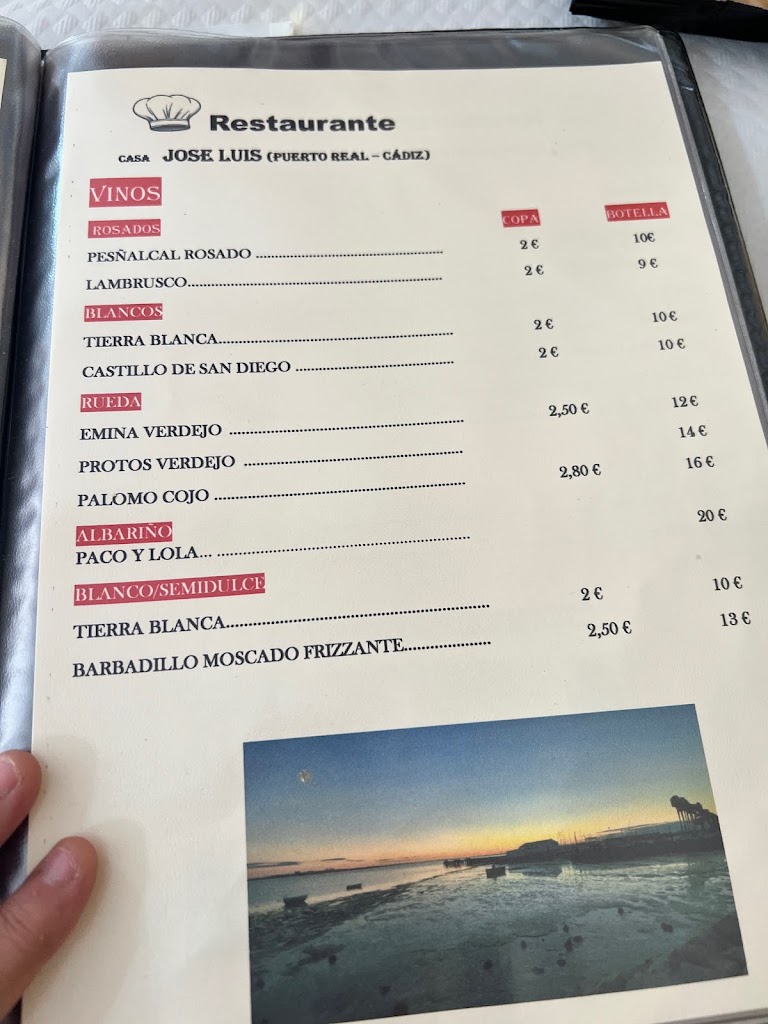 Restaurante Casa Jose Luis (Antiguo Yaki) — Carta