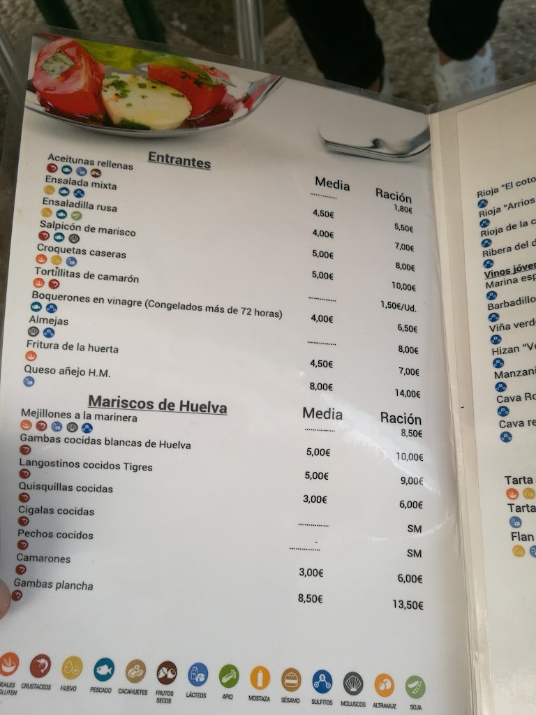 Bar la gamba II — Carta