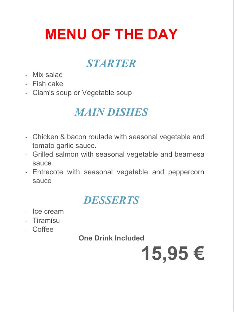 LA ROCA BAR & RESTAURANTE — Carta