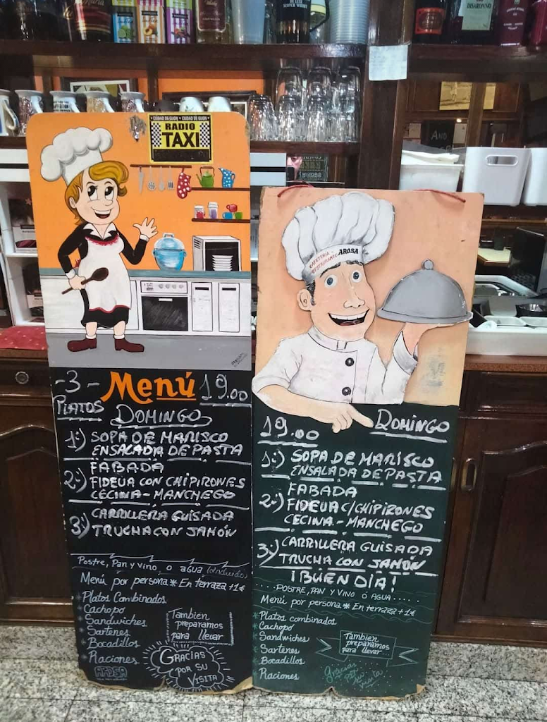 Cafeteria Arosa — Carta