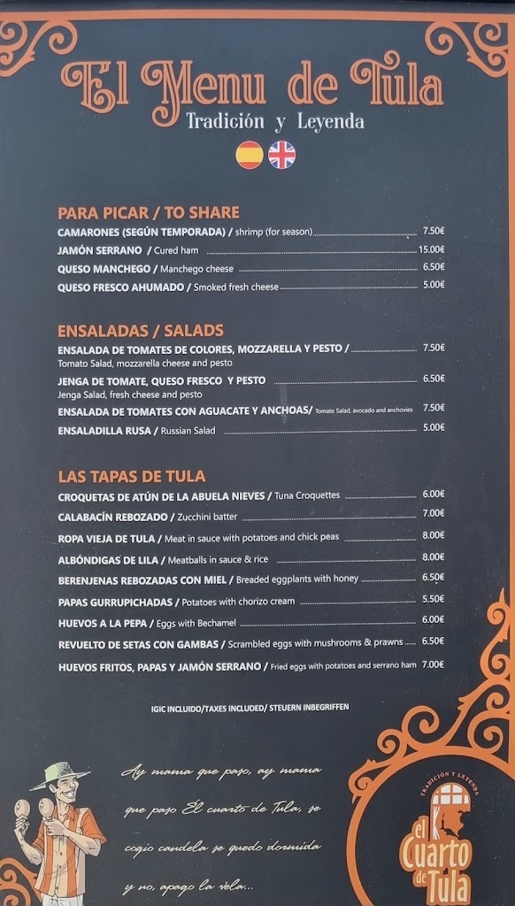 El cuarto de Tula — Carta