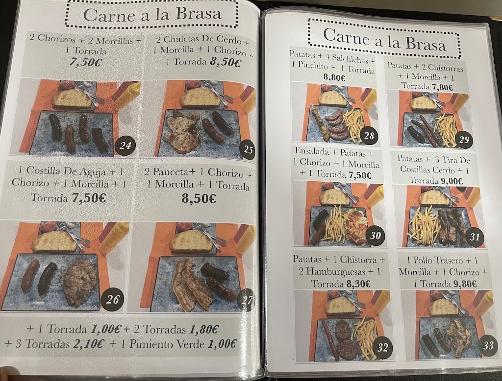 Bar Chimenea — Carta