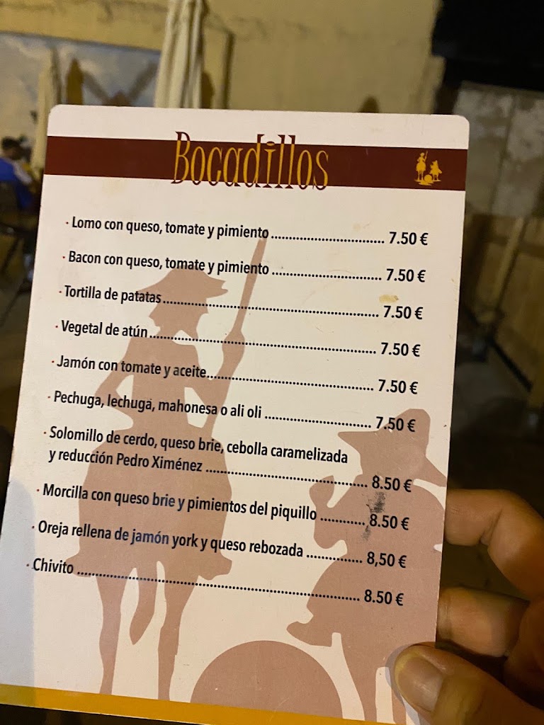 Bar Don Quijote — Carta