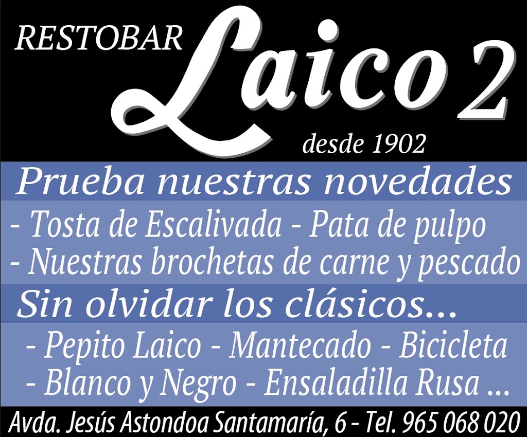 BAR & CAFE LAICO NAUTICO — Carta