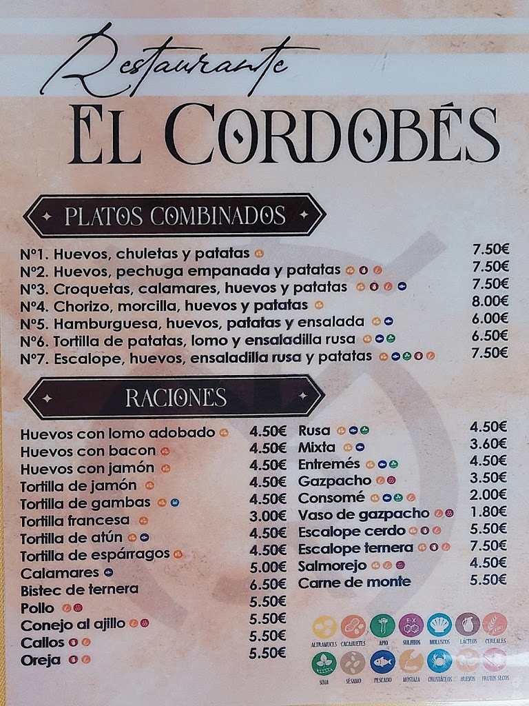 Restaurante "El Cordobes" — Carta