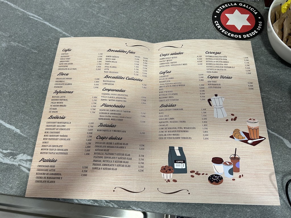 El punto del cafe — Carta