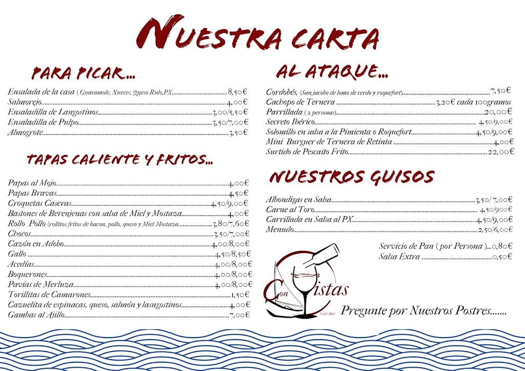Cafe-Bar Con Vistas — Carta
