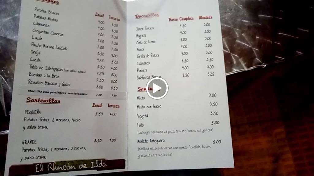 Cafeteria El Rincon de Ilda — Videos