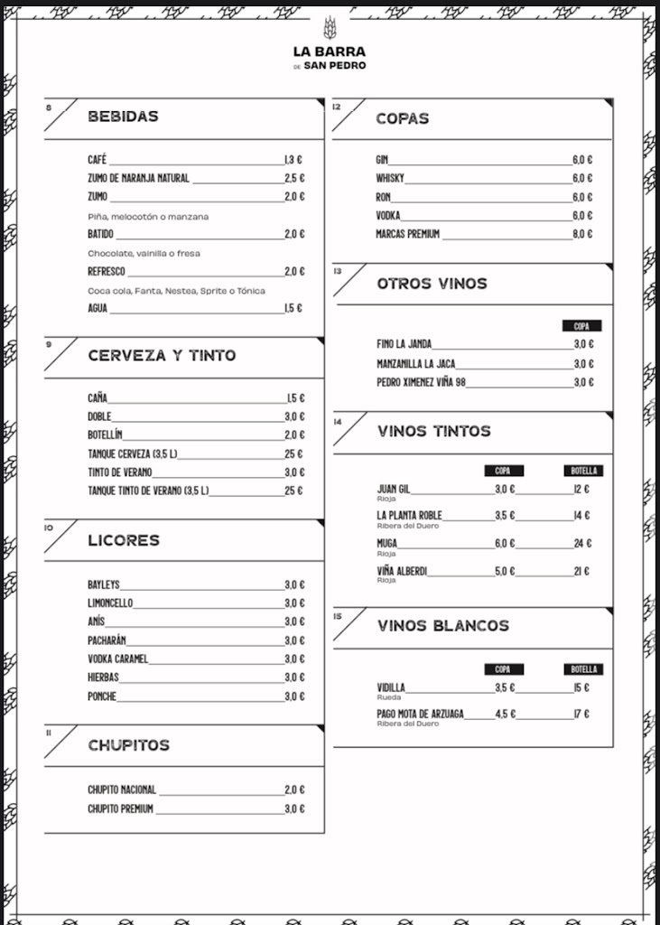 La barra de san pedro — Carta