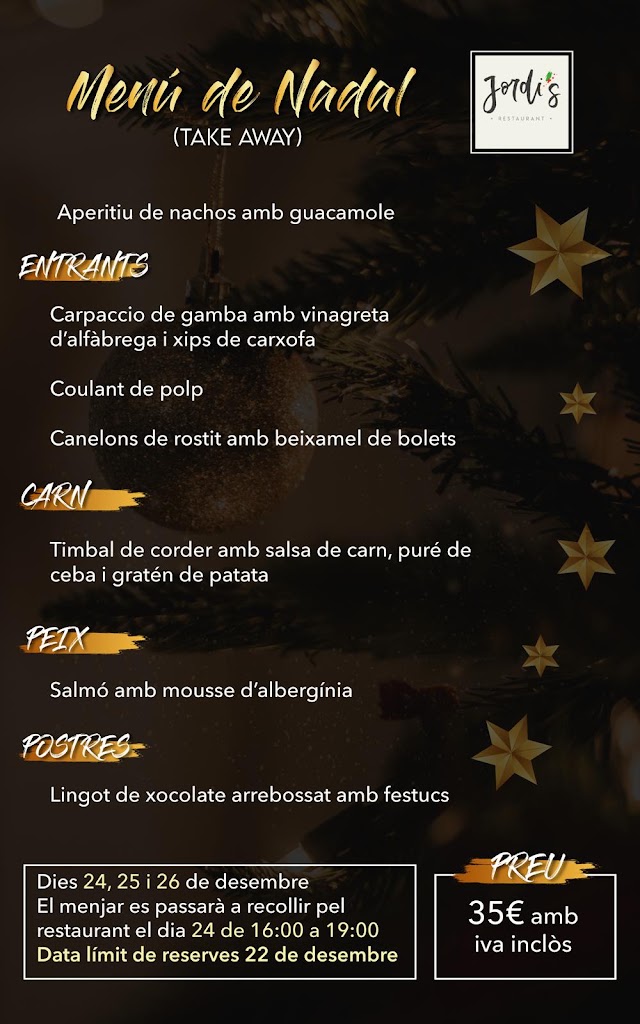 Restaurant Jordi's — Carta