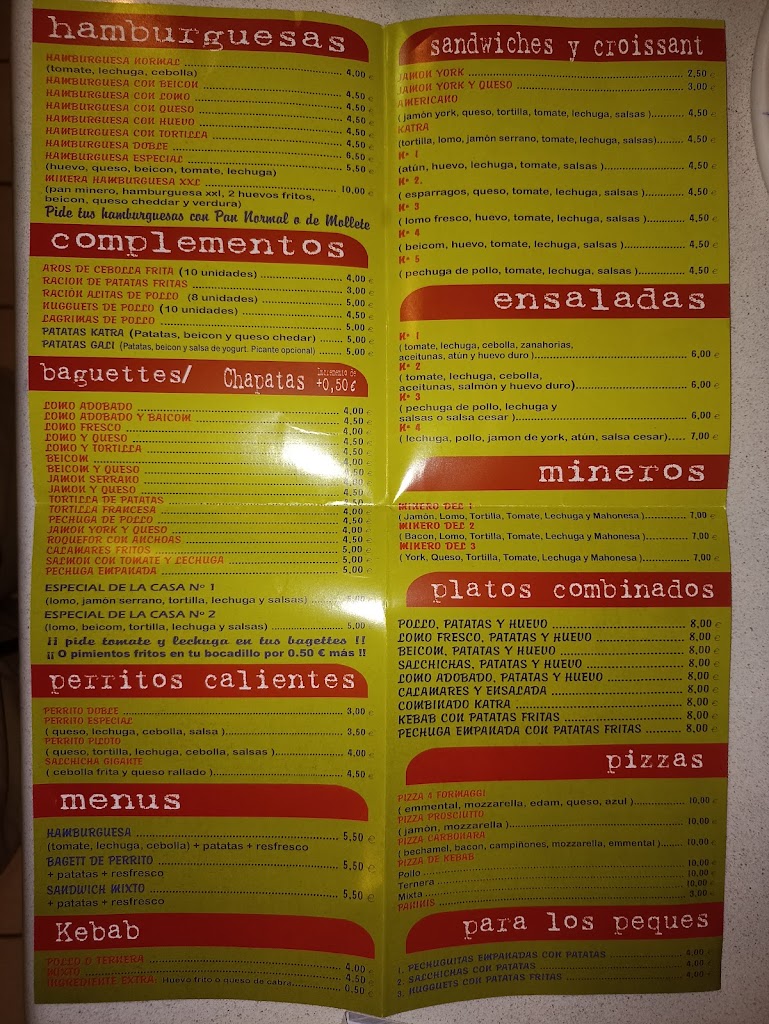 Burguer Katra — Carta