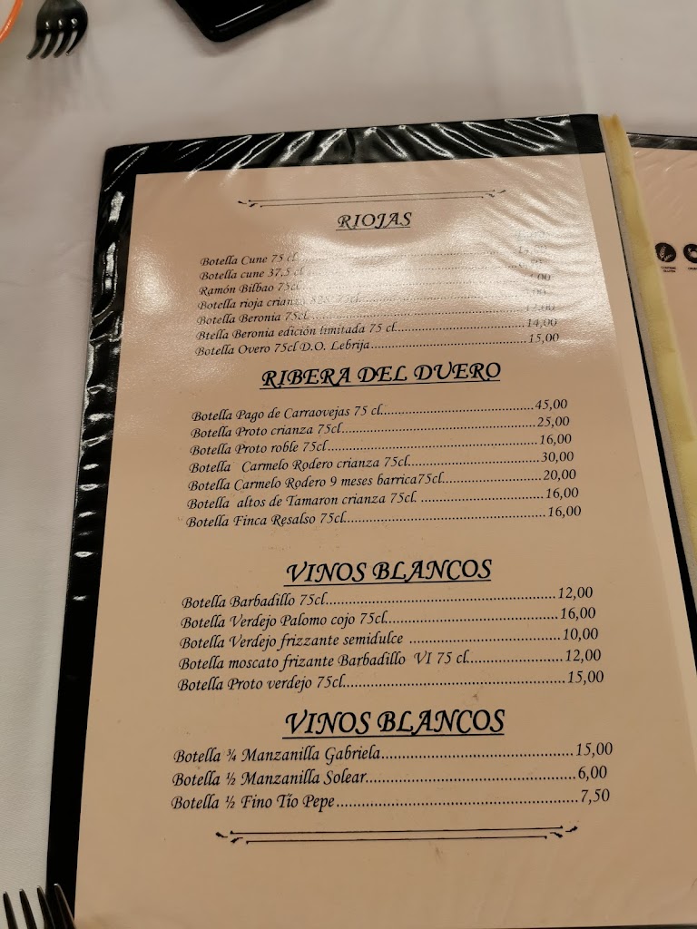 Bar la Capitana — Carta