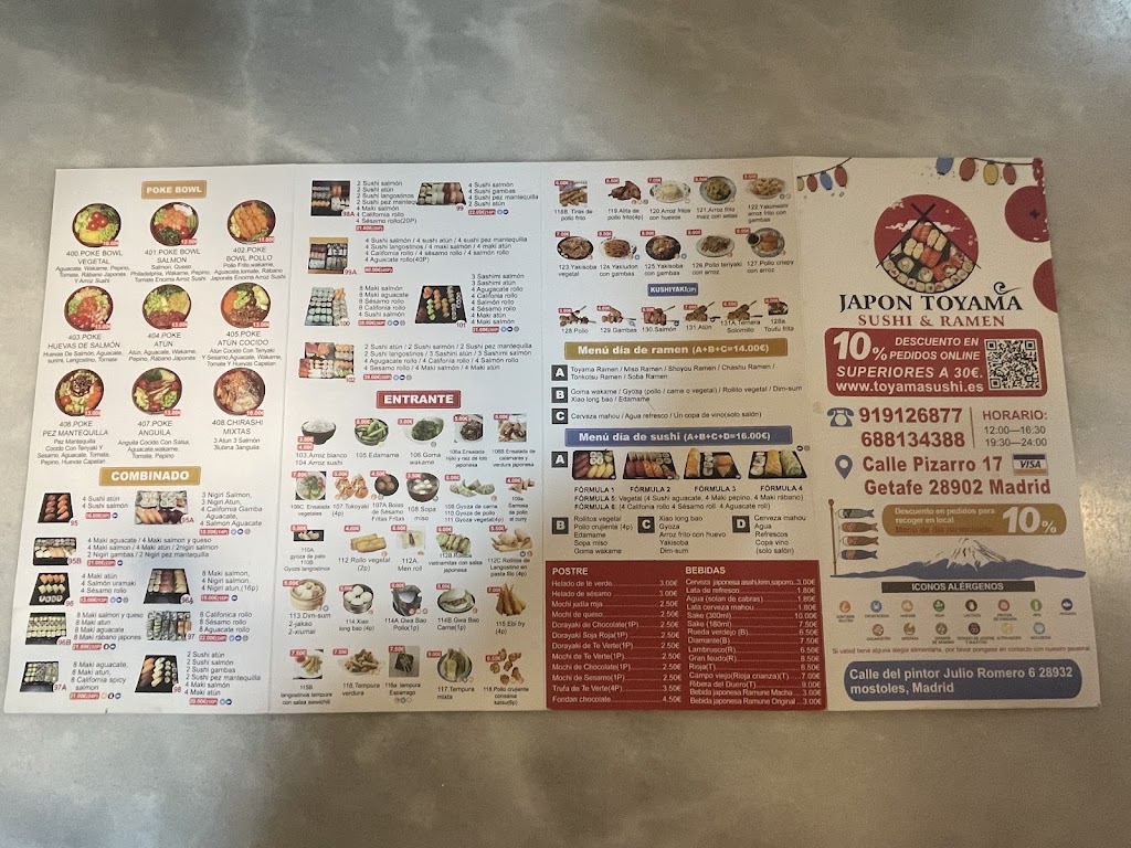 Japon toyama sushi & ramen toyamasushi.es — Carta