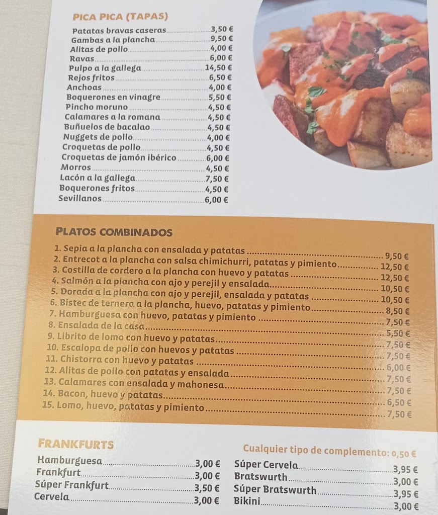 Bar Torradeta de la Girada — Carta