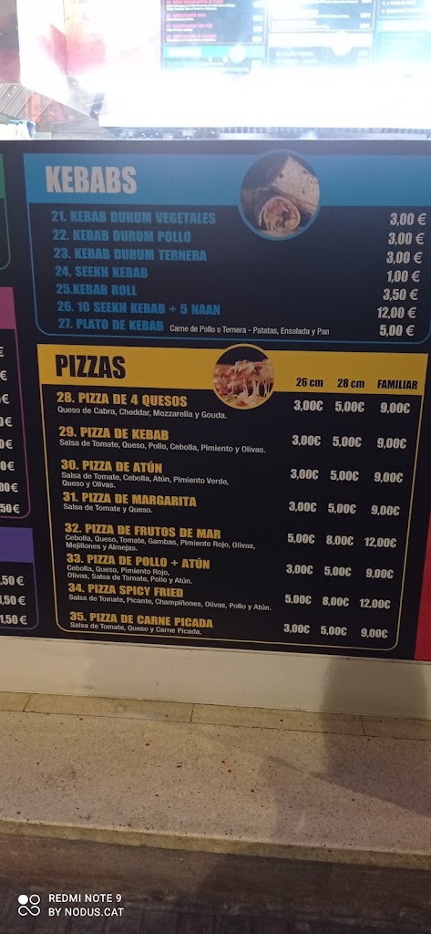 BISMILLAH (Pizzeria y Kebab) — Carta