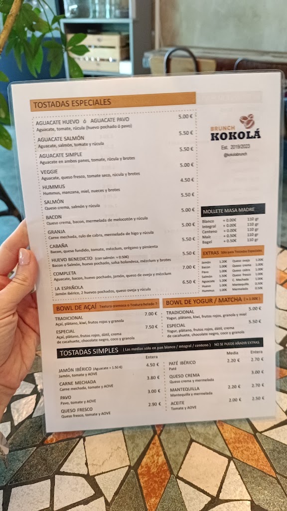 Cafe Kokola — Carta