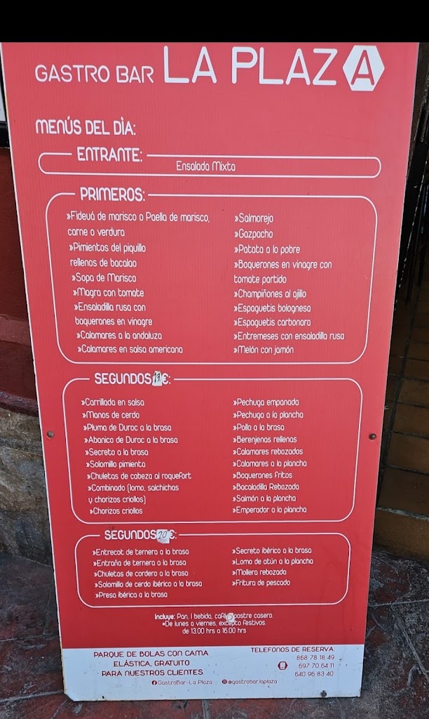Gastrobar La Plaza — Carta
