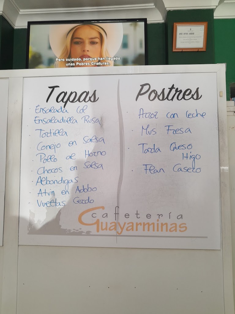 Cafeteria Guayarmina — Carta
