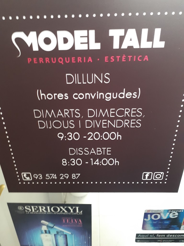 Model Tall Perruqueria i Estetica — Carta
