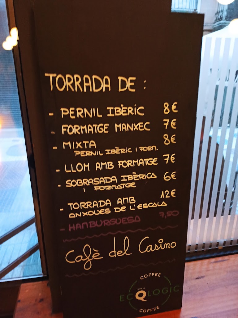 El Cafe del Casino por tints Figueres — Carta