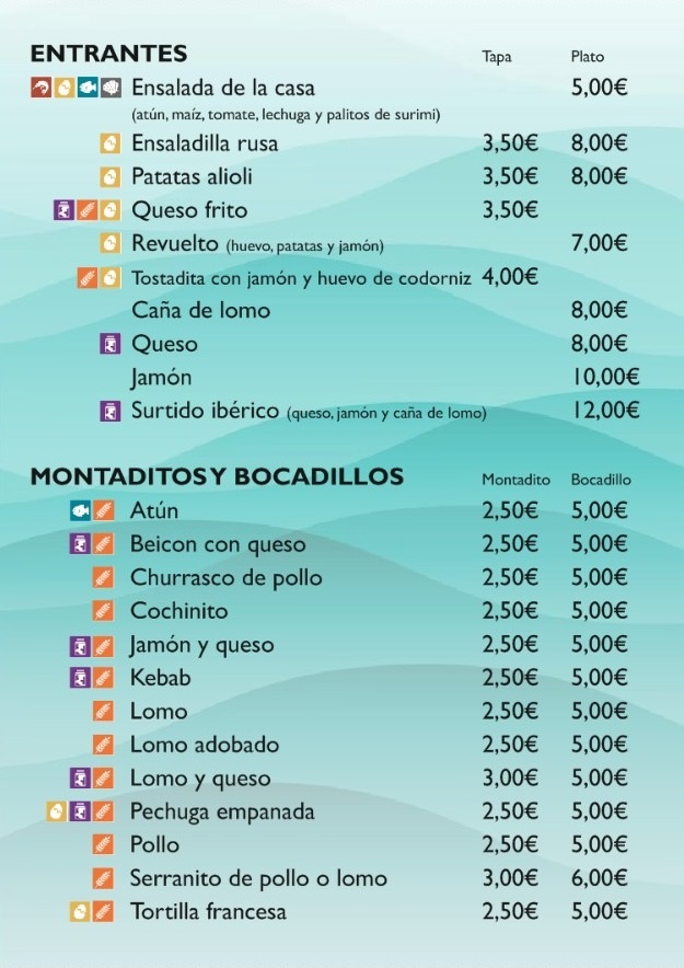 Rio Frio Bar Cafe — Carta