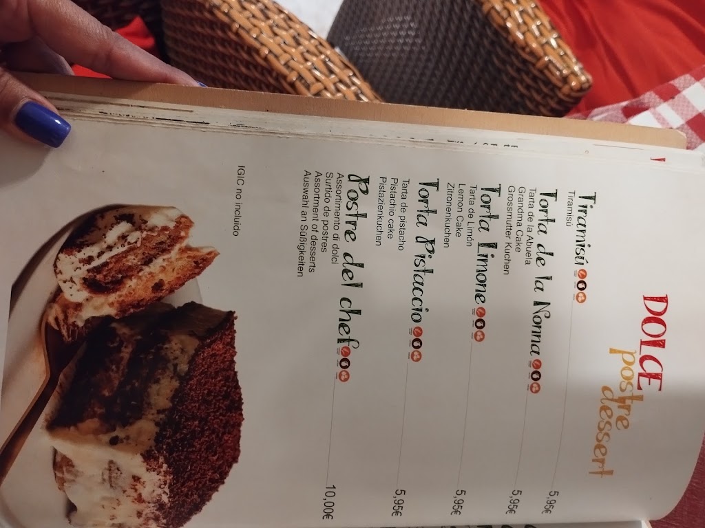 Restaurante Pomodoro Y Basilico — Carta