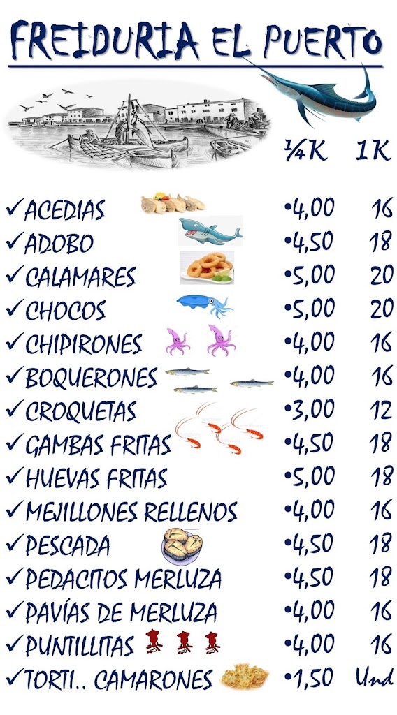 Freiduria El Puerto — Carta