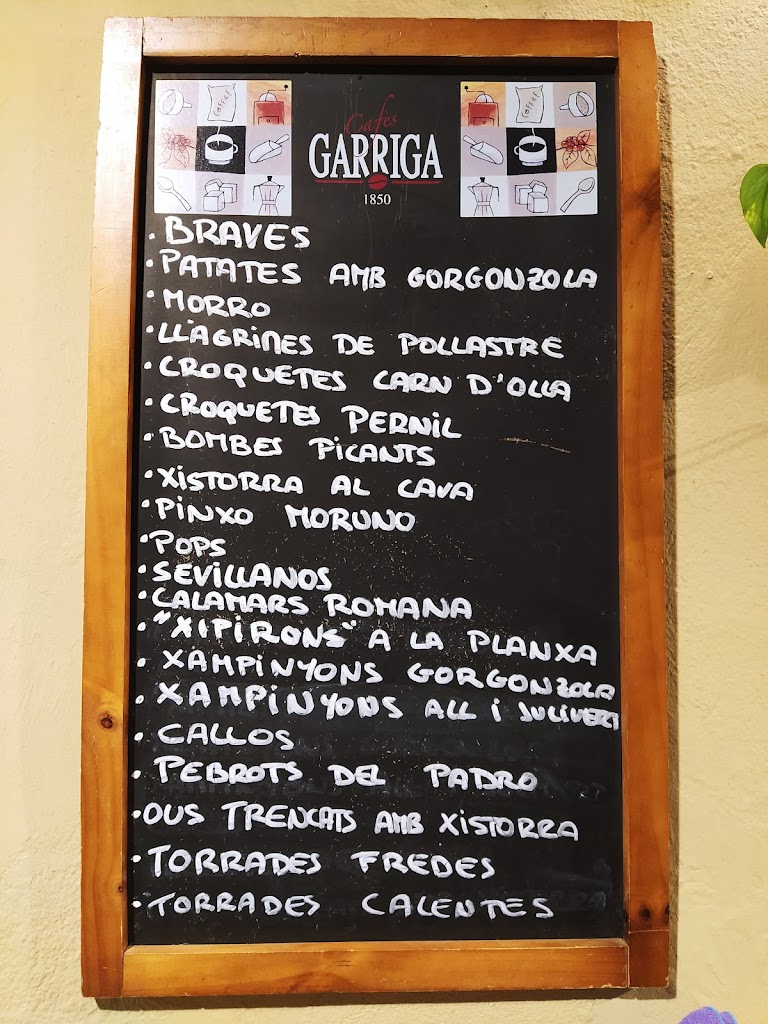 Celler Taverna Sant Joan — Carta