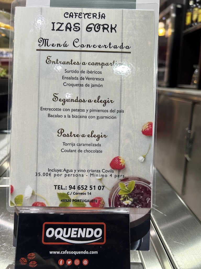 CAFETERIA IZAS-GORK — Carta
