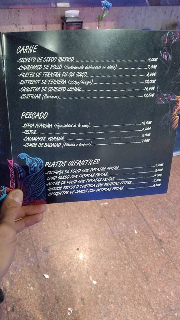 Cafeteria Cerveceria Oceano — Carta