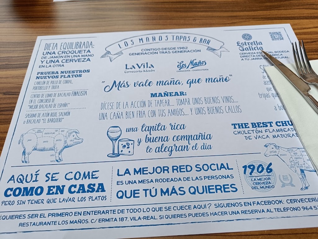 Meson Los Manos — Carta