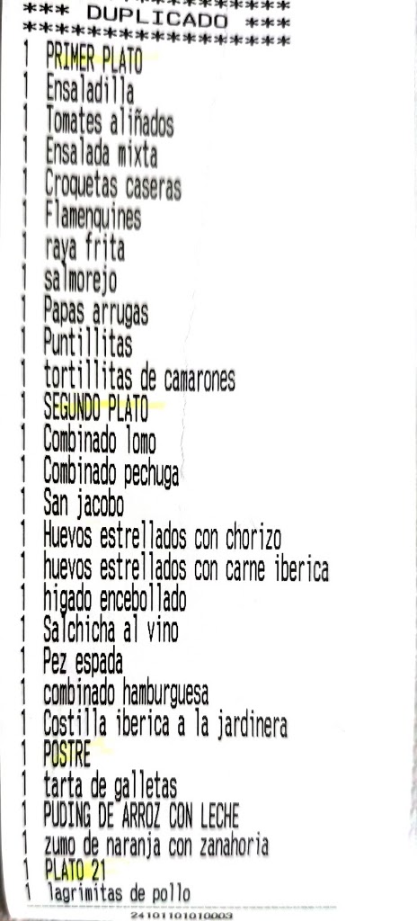 Restaurante Nuevo Galicia — Carta