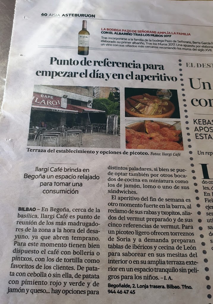 Cafeteria Ilargi — Carta