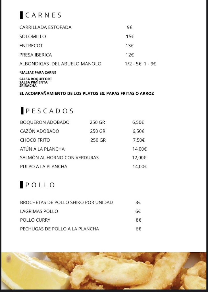 Shiko Bar — Carta