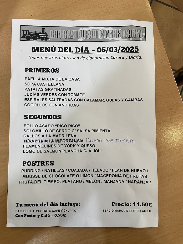 Bar Restaurante Ferrocarril — Mas recientes