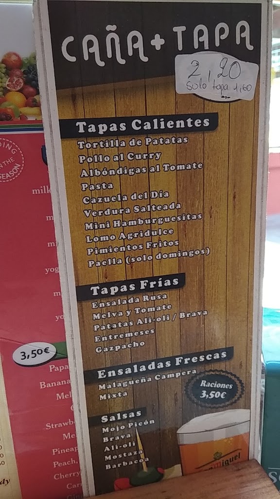 Cafe Bar Los Molinos — Carta