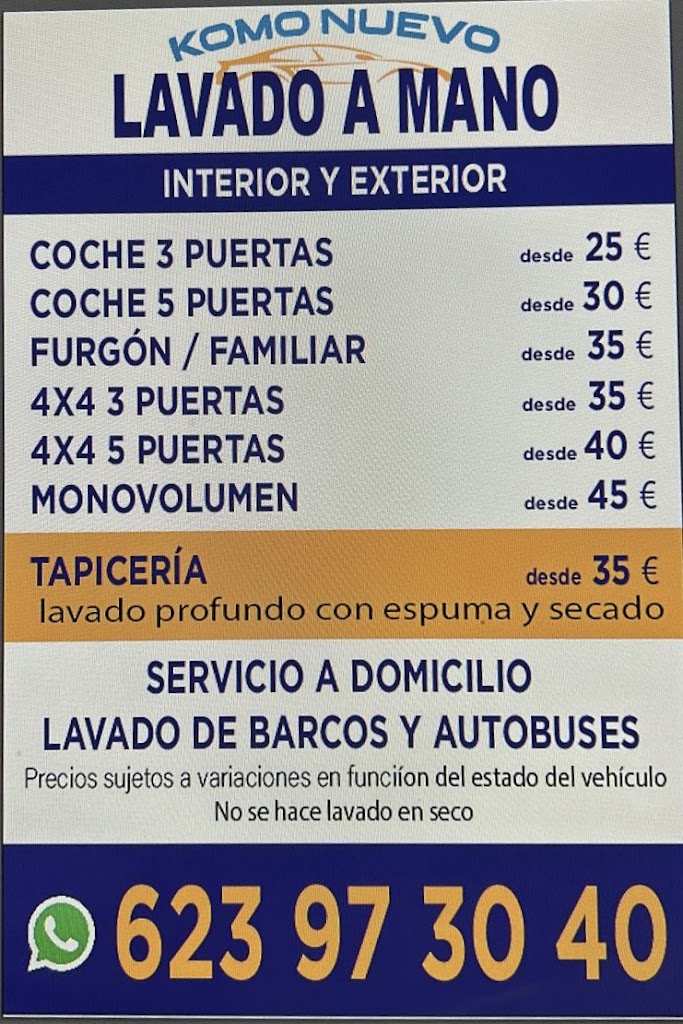 KOMO NUEVO LAVADO A MANO — Del propietario