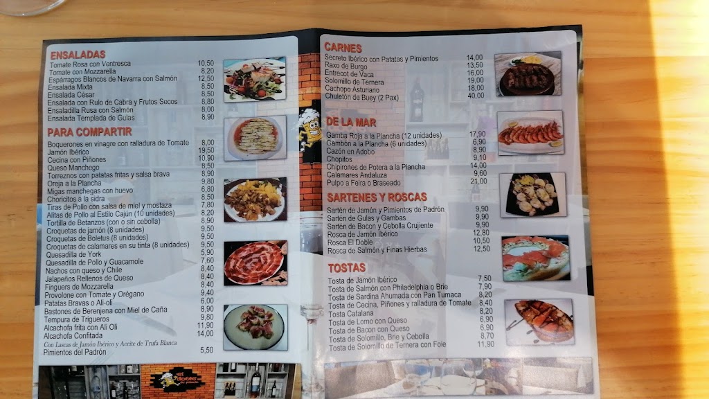Restaurante El Doble de Pozuelo — Carta