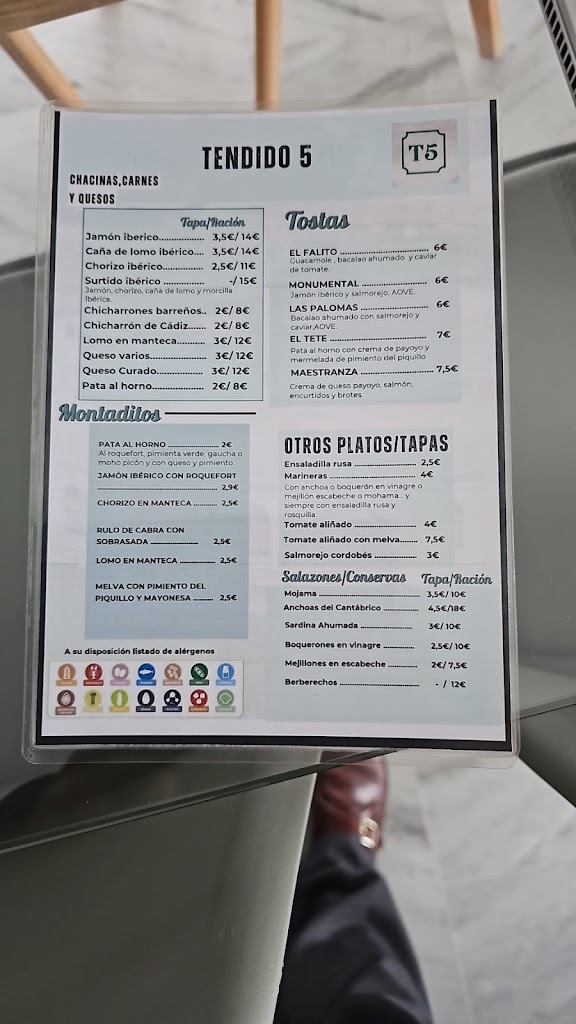 Bar tendido 5 — Carta