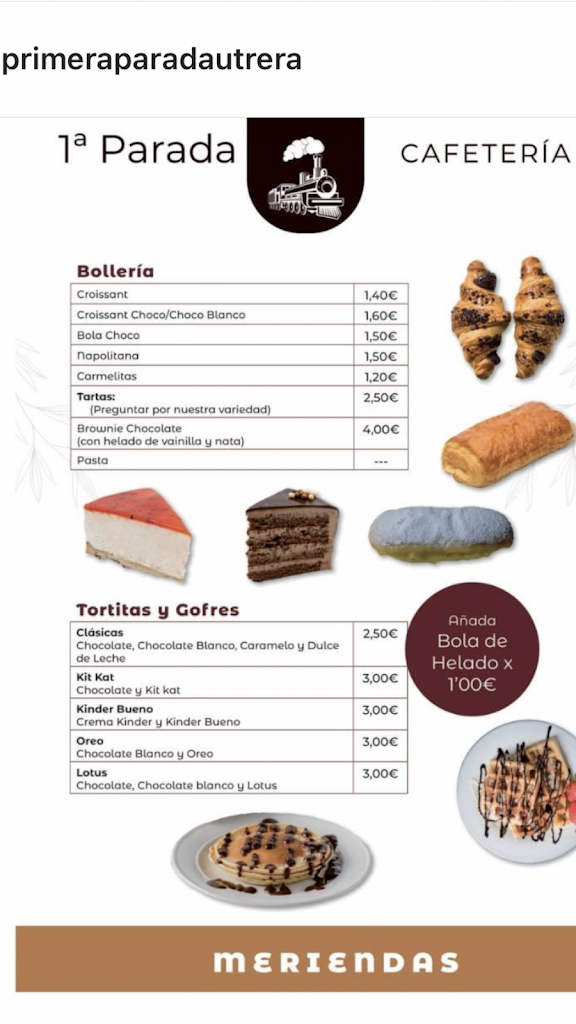 Bar Cafeteria Primera Parada — Carta