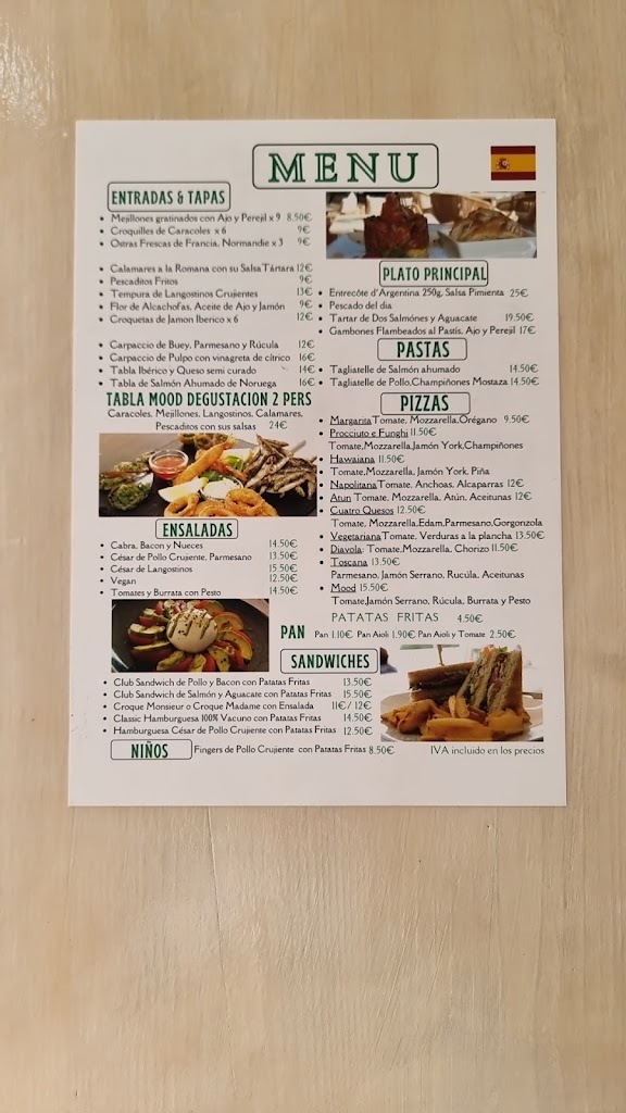 Restaurante Mood Altea — Carta
