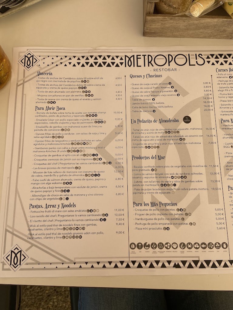 Metropolis Restobar — Carta
