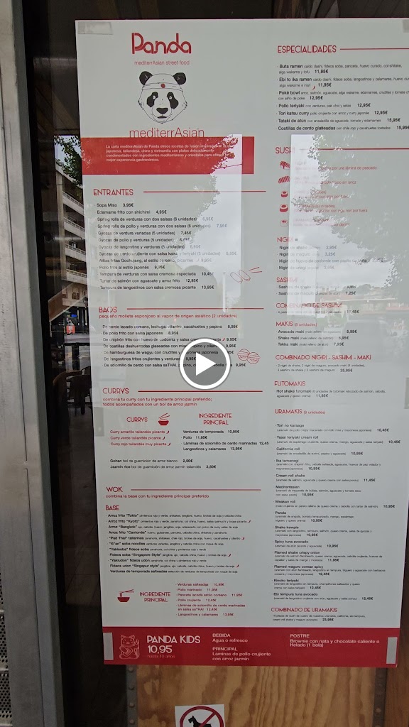 Panda Getxo — Carta