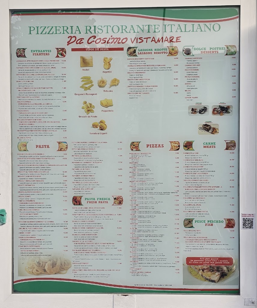Da Cosimo Vistamare Benalmadena Pueblo — Carta