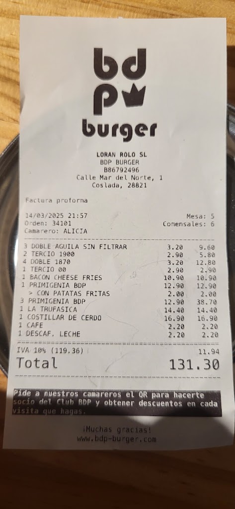BDP Burger Coslada — Mas recientes